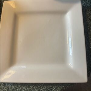 Set of 6 White Square Dinner Plates. Indoor Outfitters. Over and Back Inc.
